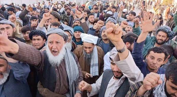 Video Hundreds took to the streets after the arrest of an Uzbek Taliban commander