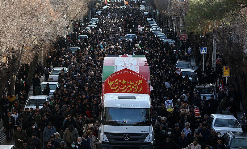 Mourners attend mass funeral for martyrs of riots in Tehran