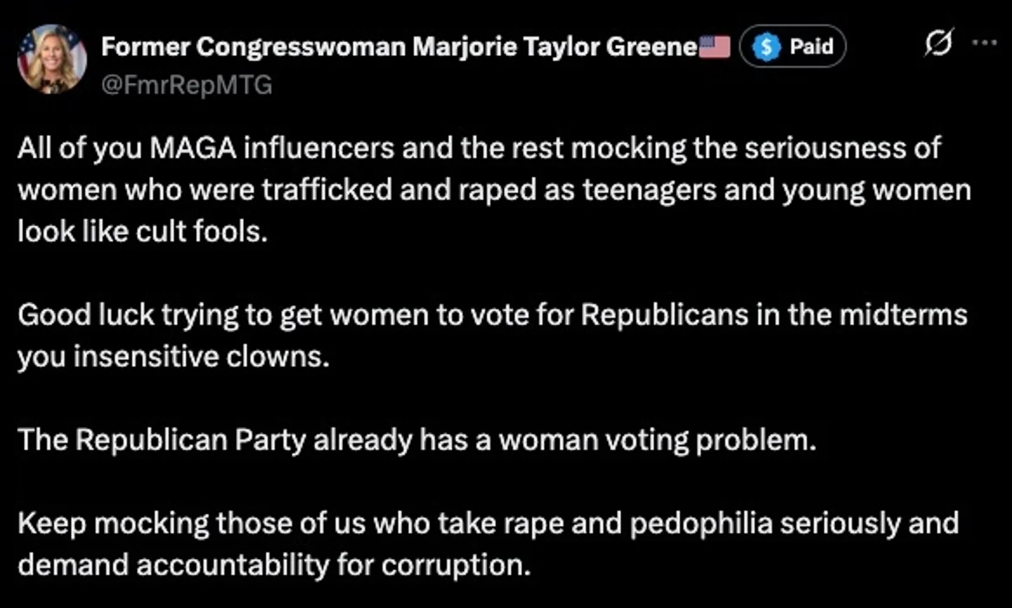 Marjorie Taylor Greene Rips MAGA `Clowns,` Hits Republicans With New Midterm Warning