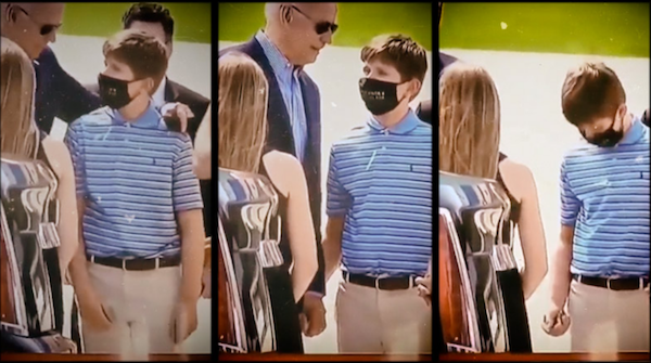 Disgusting Video: Biden Slips Boy Used Covid Mask+ Video