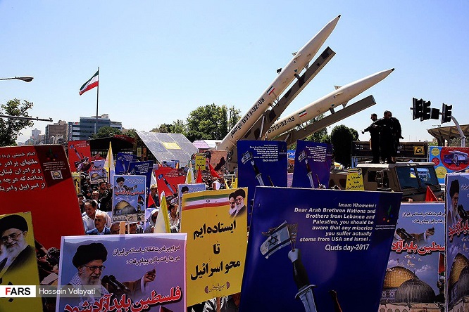  Irans Missiles Used in Syria Anti-ISIS Strike Displayed at Tehran Quds Day Rally